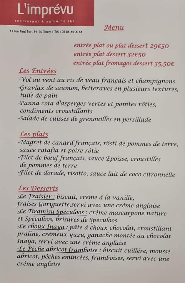 L'imprévu - Menu Image 1